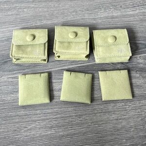 BRAND NEW Van Cleef & Arpels Green Suede Pouches Set